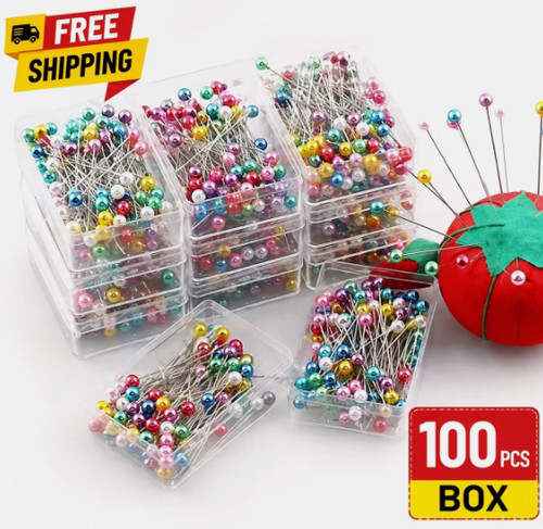 100 sewing pins multicolor - 100,