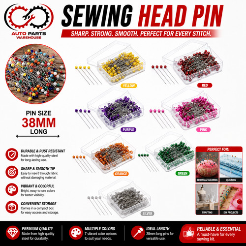 Pearl headed pins assorted - pearl,