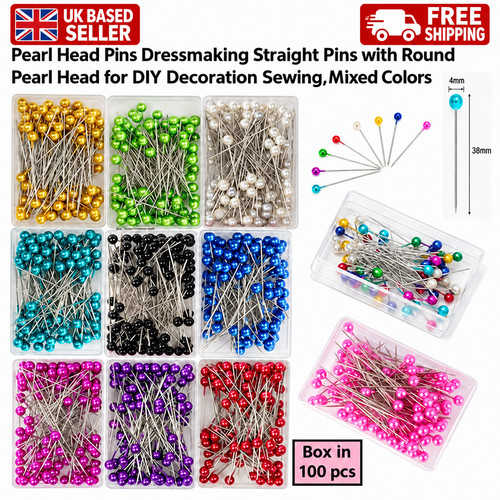 100 sewing pins multicolor - 100,