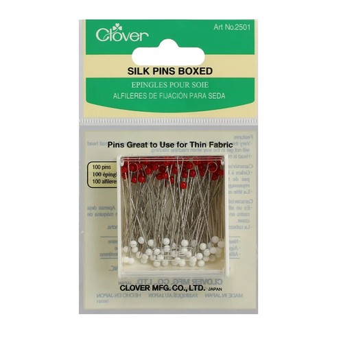 Clover silk pins boxed - silk, 100