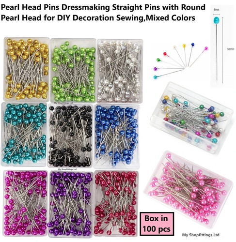 100 sewing pins multicolor - 100,