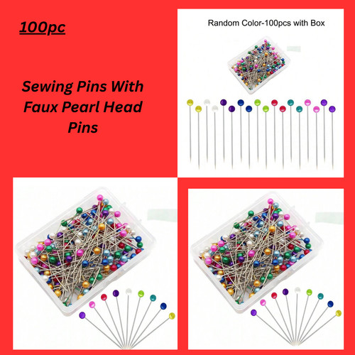 100 sewing pins multicolor - sewing,