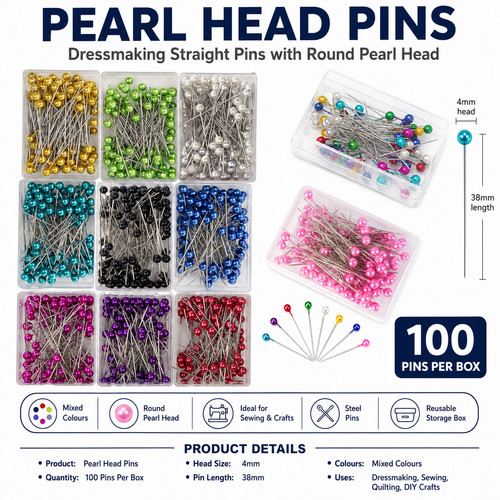 100 sewing pins multicolor - sewing,
