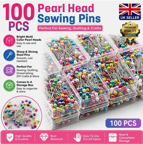 100 sewing pins multicolor - 100,