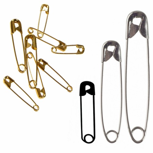Safety metal pins silver black - safety,