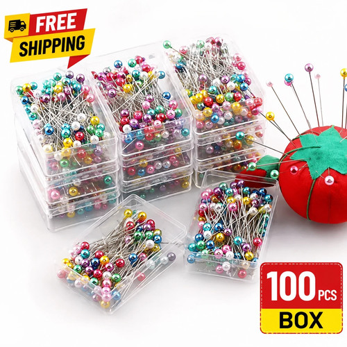100 sewing pins multicolor - sewing,