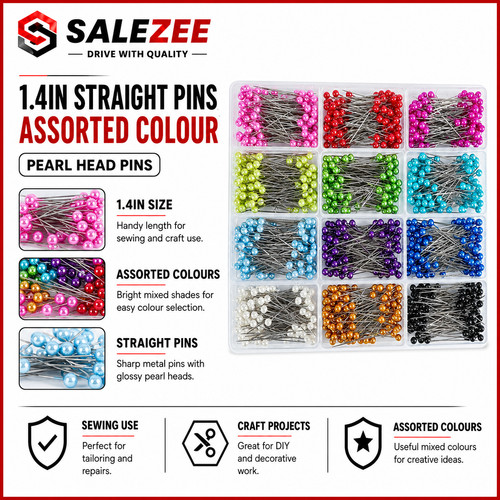 Sewing pins multicolor head - pins,